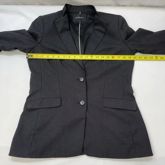 Lafayette 148 Womens Blazer Jacket Size 10 Virgin Wool Blend Micro Polka Dots - Picture 13 of 14